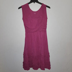 Garnet Hill women's embroidered floral midi dress pink size 8